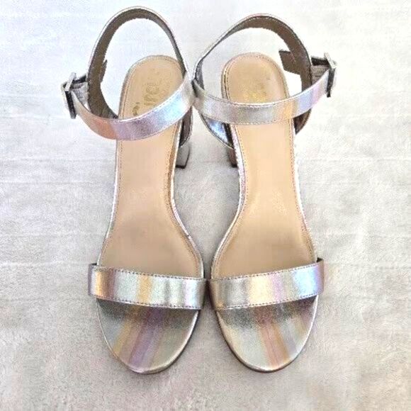 CIRCUS by SAM EDELMAN METALLIC MULTICOLOR FORMAL DRESSY ANKLE STRAP SANDALS SZ 8 - Picture 2 of 10